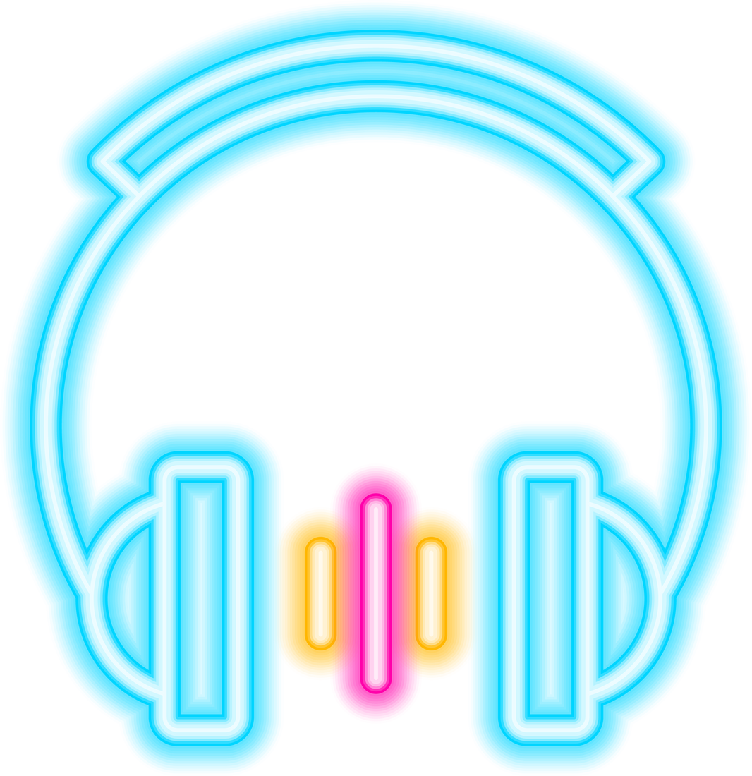 Neon headphones icon